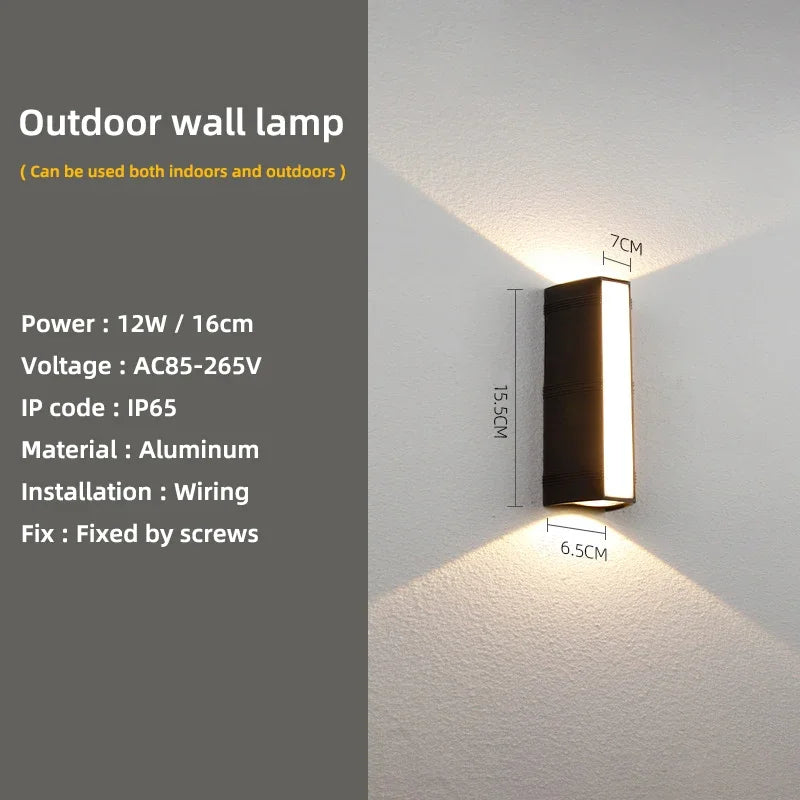 Outdoor Wall Lamp IP65 Waterproof Garden Courtyard Exterior Wall Lamp Modern Minimalist Aluminum Lamp Body Three-sided Lighting