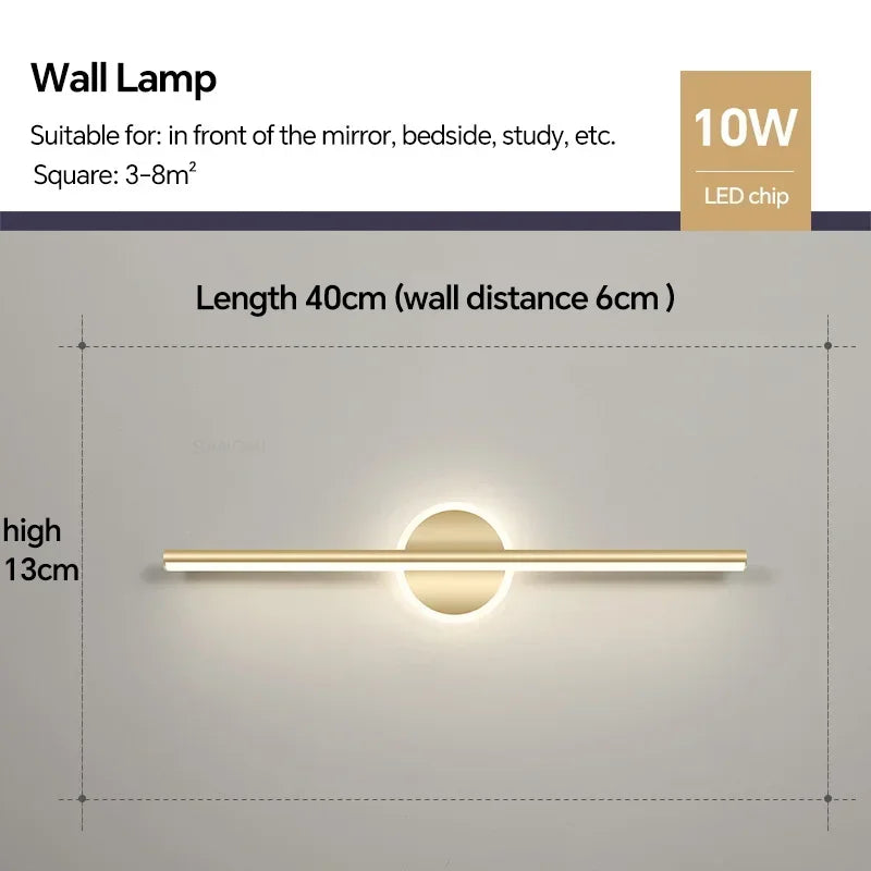 Modern LED Wall Lamp Bathroom Mirror Lights for Living Room Bedroom Makeup Lamp Decor Bath Wall Sconce Luster Fixtures Lighting