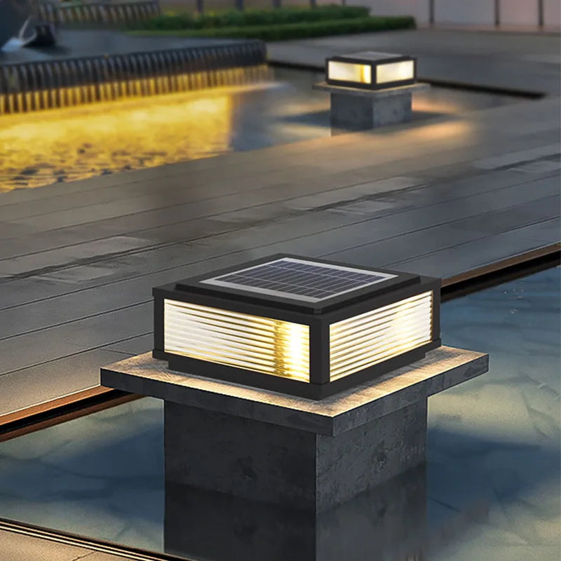 Outdoor LED Solar Lamp Post Headlight Door Lamp Villa Post Light Waterproof Wall Courtyard Light Connected To Electric Lighting