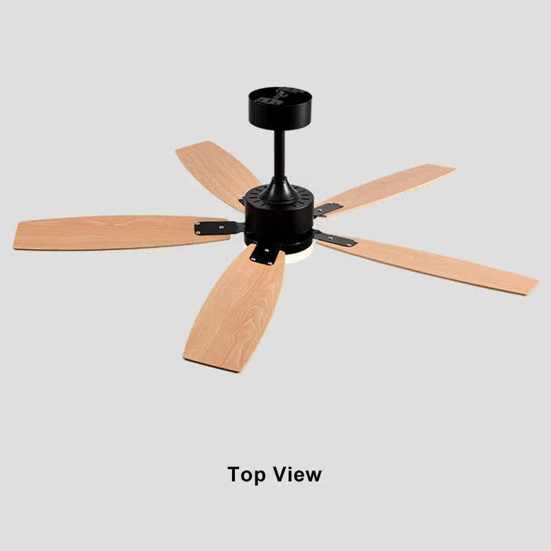 42/52inch 3/5 wood blade DC 35W pure cooper Motor ceiling fan wiht 18W LED Light and Remote Control Restaurant fan