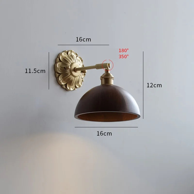 Walnut Wooden LED Interior Wall Light Fixtures For Bedroom Living Room Stair Bar Home Decor Nordic France Beside Lamp