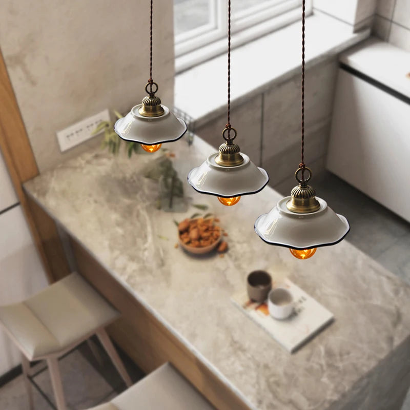 Simple Ceramic LED Pendant Lamp Home Indoor Decor Lighting Bedroom Restaurant Dinning Living Room Lights Hanglamp