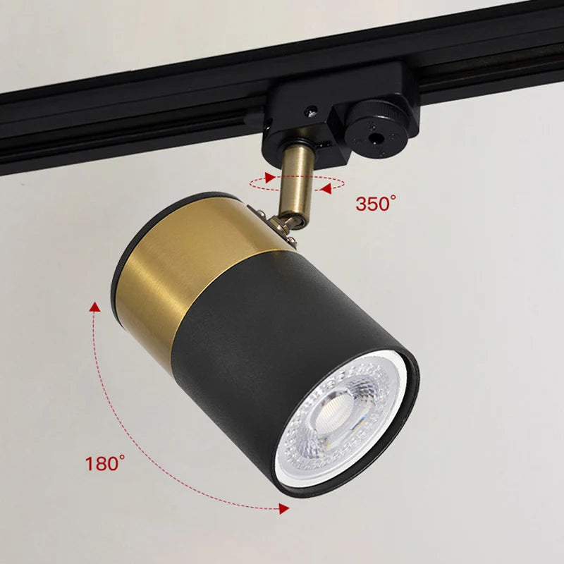 Track Light Spotlight GU10 Replaceable Bulb Led Ceiling Lighting 110-265V Track Lamp Rail Lighting for Living Room Shop Kitchen