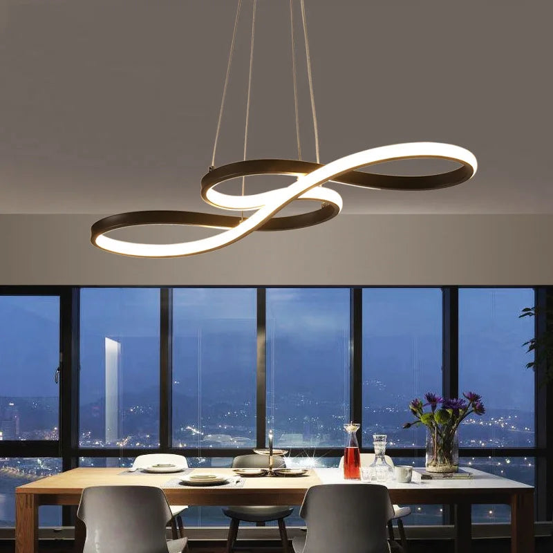 Nordic Creative Chandelier Lustre Living Room Decoration Ring Chandelier Kitchen Bar Dining Chandelier Led Indoor Lighting