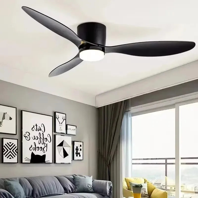 42 52 Inch Ceiling Fans With Lights Led 3 Color 6 Speeds DC Motor Fans Remote Control Low Floor Decorative Fans With Lighting