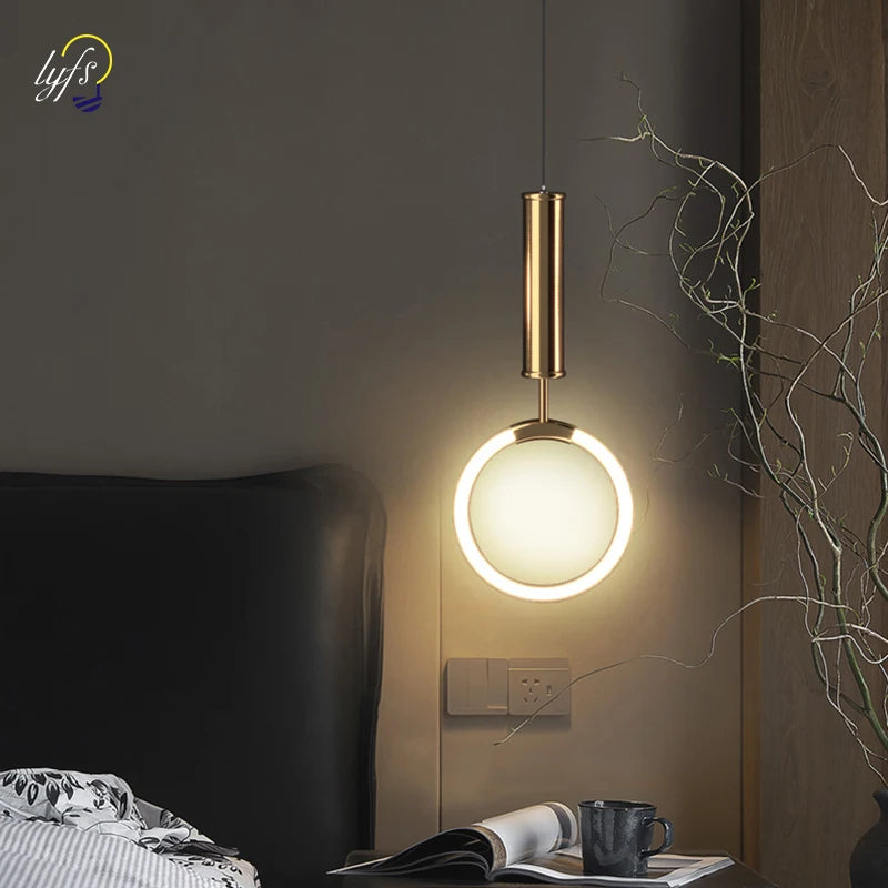 Modern LED Pendant Lights Indoor Lighting For Bedroom Bedside Lamps Dining Table Room Aisle Corridor Decoration Hanging Lamp