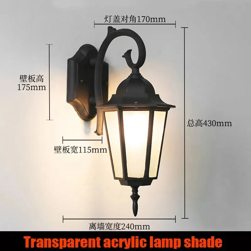 Retro Outdoor Waterproof Wall Lamp Living Room/Balcony Lamp Creative Stair Corridor Decorative Garden Lamp