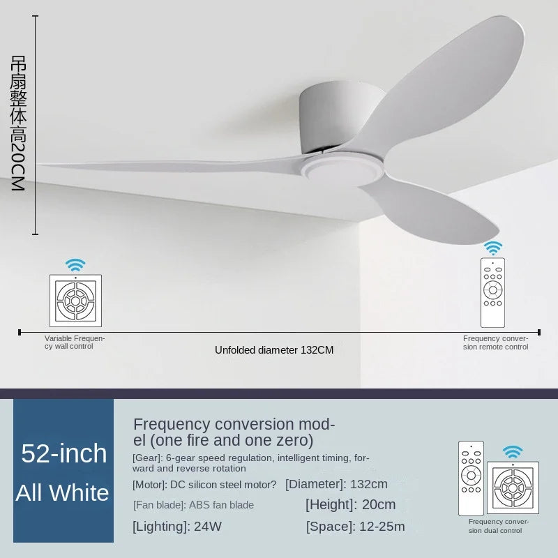 Modern Black White Low Floor DC Motor 30W Ceiling Fans With Remote Control Simple Ceiling Fan Without Light Home Fan