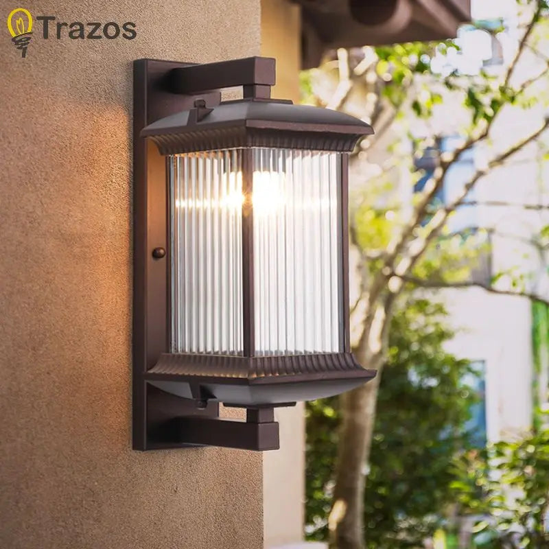 Wall Light Outdoor Garden Courtyard Exterior Wall Corridor Balcony Light Modern New Chinese Villa Door Light Wall Light