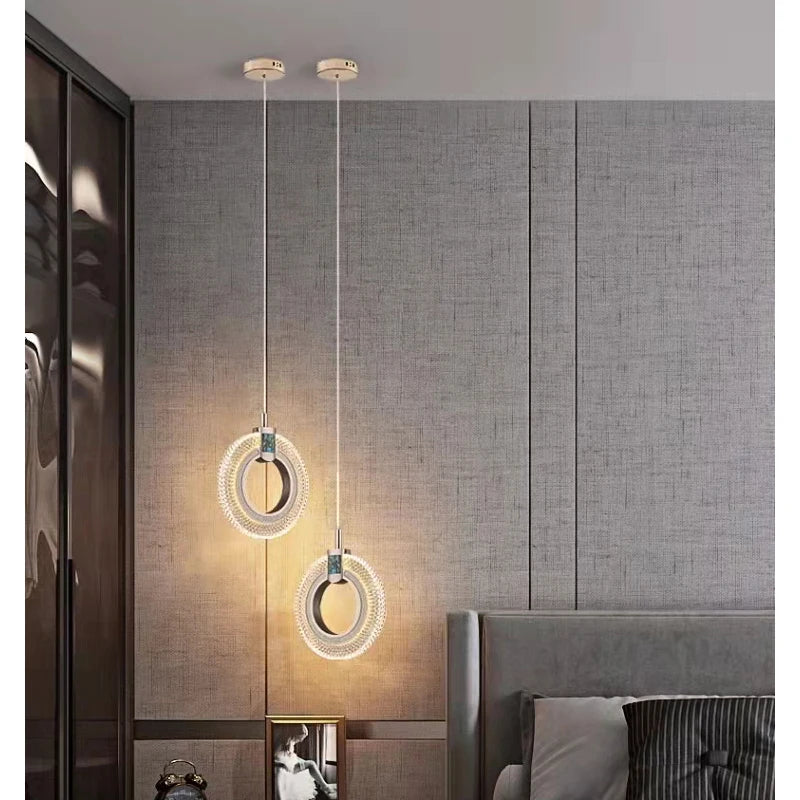 Fumi  LED Modern  Gold Pendant Lights,Minimalist Hanging Pendant Lighting Fixture for Bedroom,Kitchen Island,Dining Room,Entrywa