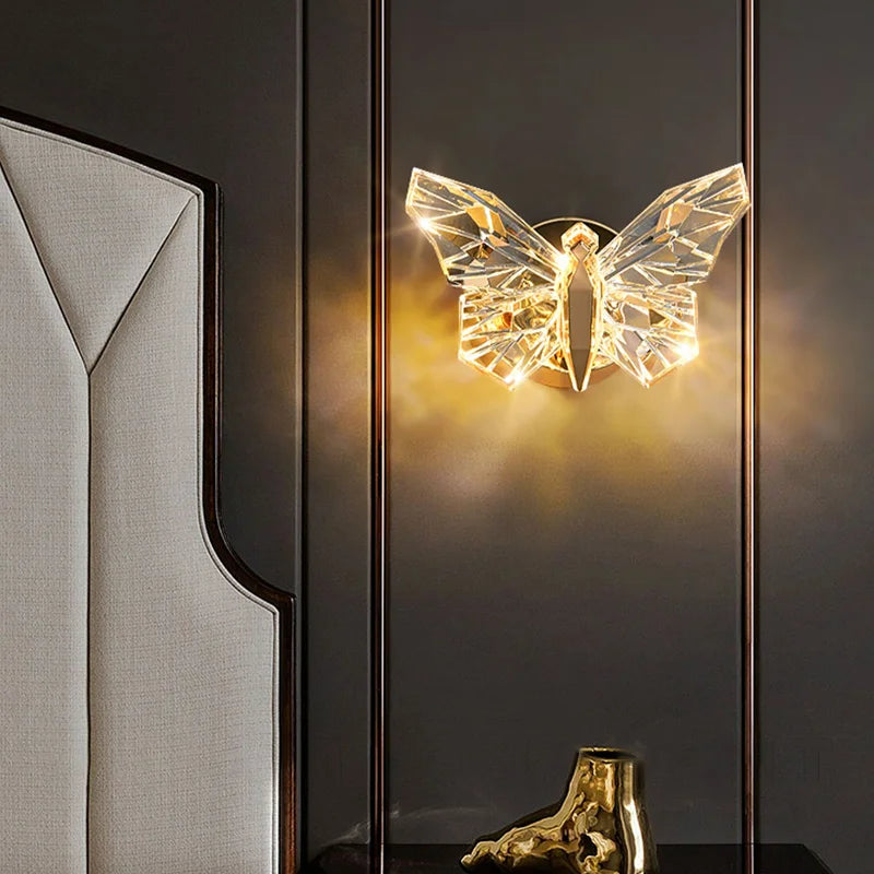 Nordic LED Butterfly Wall Lamp Indoor Lighting Bedside Wall Sconce Lamp For Living Room Corridor Stairs Hanging Light Decoration