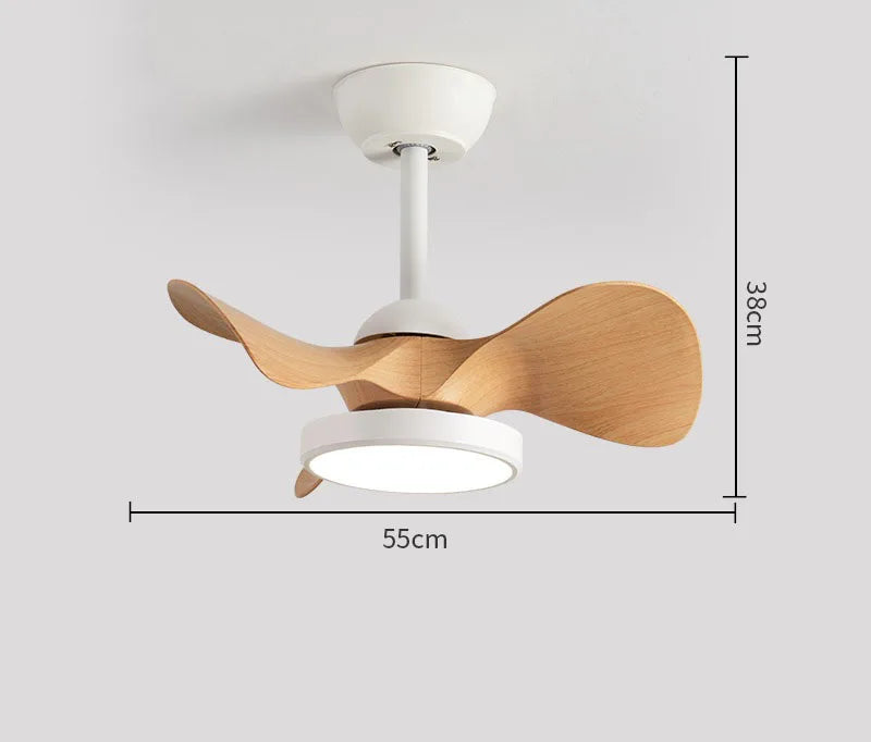 Children Room LED Ceiling Fan Light Remote Control Restaurant Bedroom Cute Small Fan Lamp 22 Inch 55cm Remote Control Ventilator