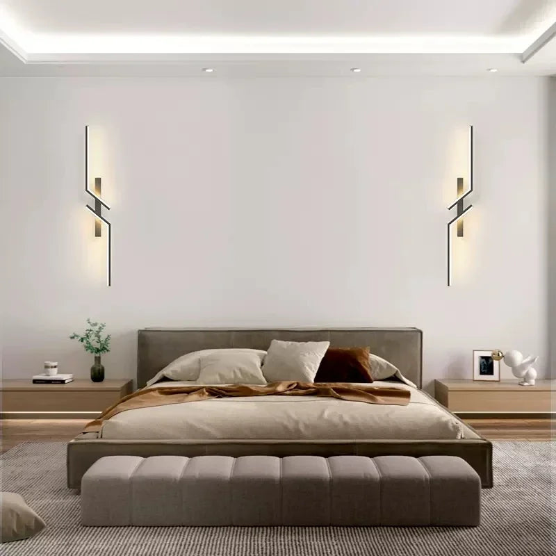 Modern LED Wall Lamp for Living Room TV Sofa Lobby Background  Bedroom Bedside Wall Lights Indoor Sconce Decor Lighting Fixture