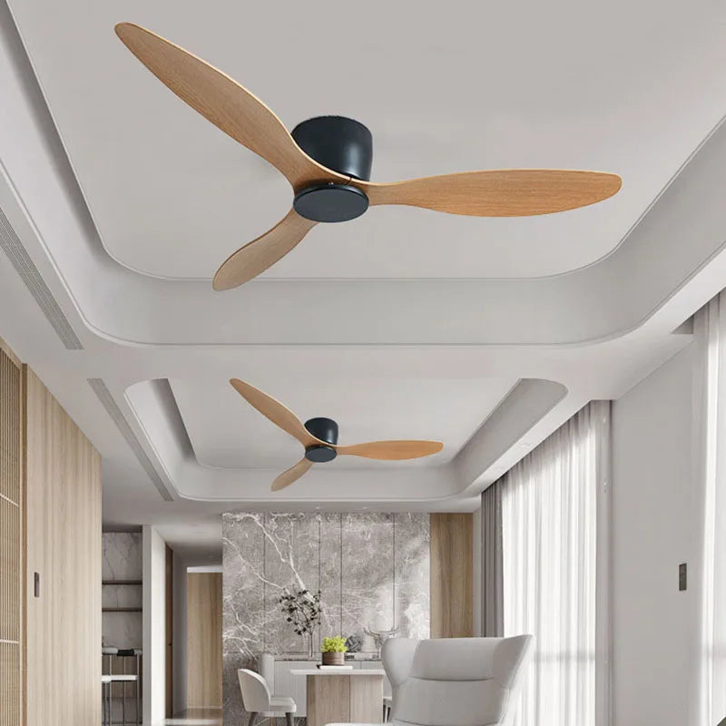 Nordic 52 Inch Ceiling Fan Lights LED Ceiling Fan Lamp Bedroom Restaurant Home Decor Low Floor Nordic Electric Fan Ceiling Lamp