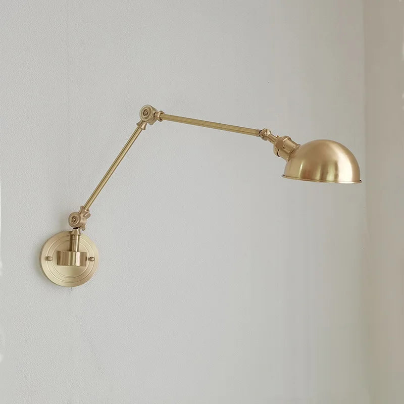 Ceramic Copper LED Wall Lamp Beside Left And Right Rotate Up And Down Swing Long Arm Wall Light Wandlamp Lighting