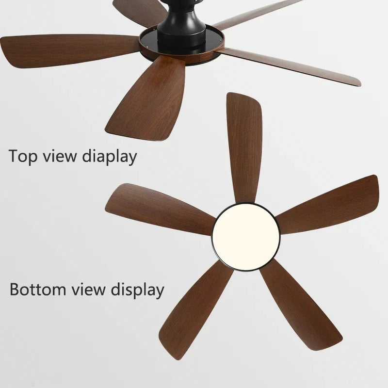 56Inch Low Floor Ceiling Fan with Light 5 blade DC motor Remote control electric fan for Living room, bedroom Restaurant fan