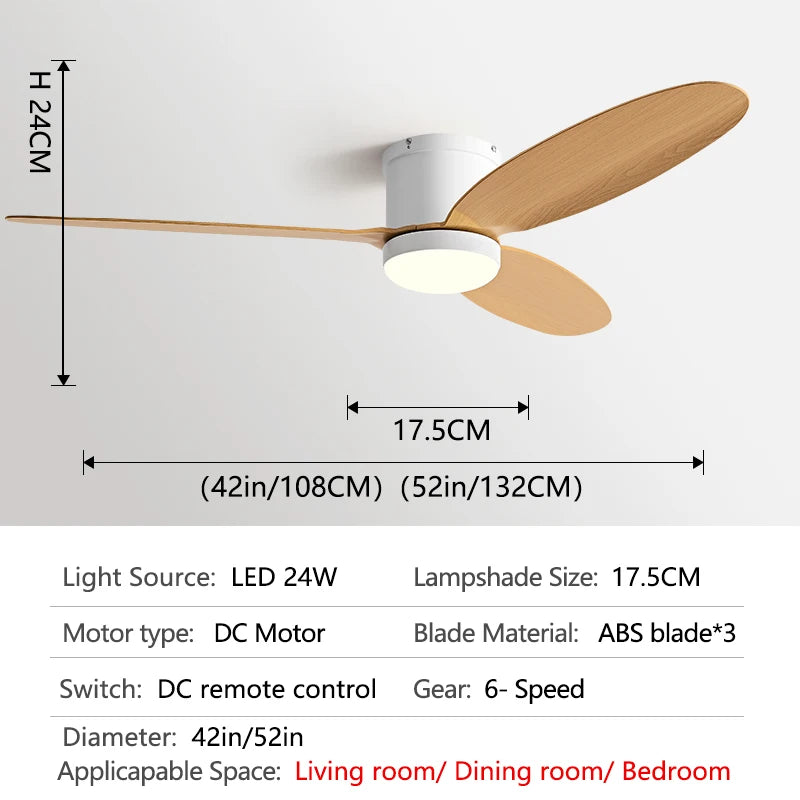 52inch Low Floor Ceiling Fan Light Black DC Remote Control Led Fan Llights Indoor Restaurant 110V 220V With Fan Chandelier