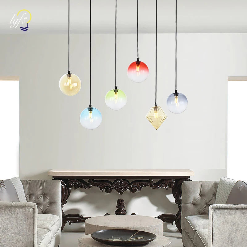 Nordic Modern Simple Colorful Pendant lights G4 With Light Source  Hanging Lamp Bedroom kitchen Restaurant Home Decor Fixtures