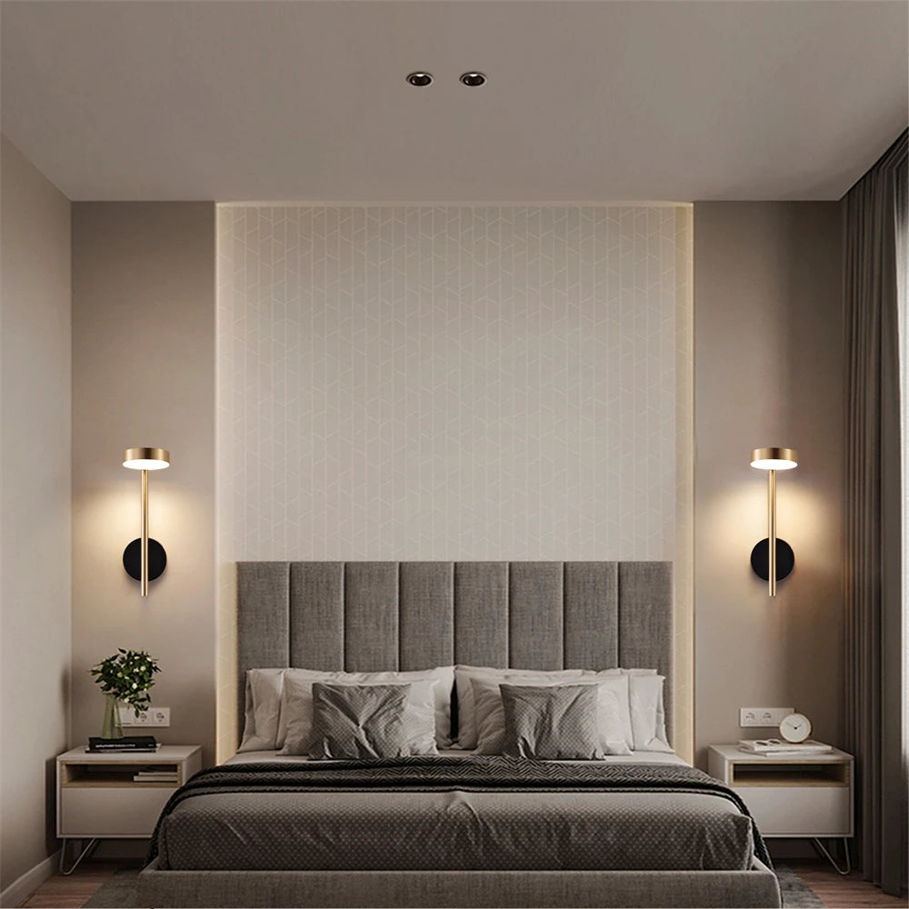 LED Plug in Sconce with Cord Adjustable Wall Lamp Surface Mount Switched Bedside Reading Lights for Bedroom Living Room