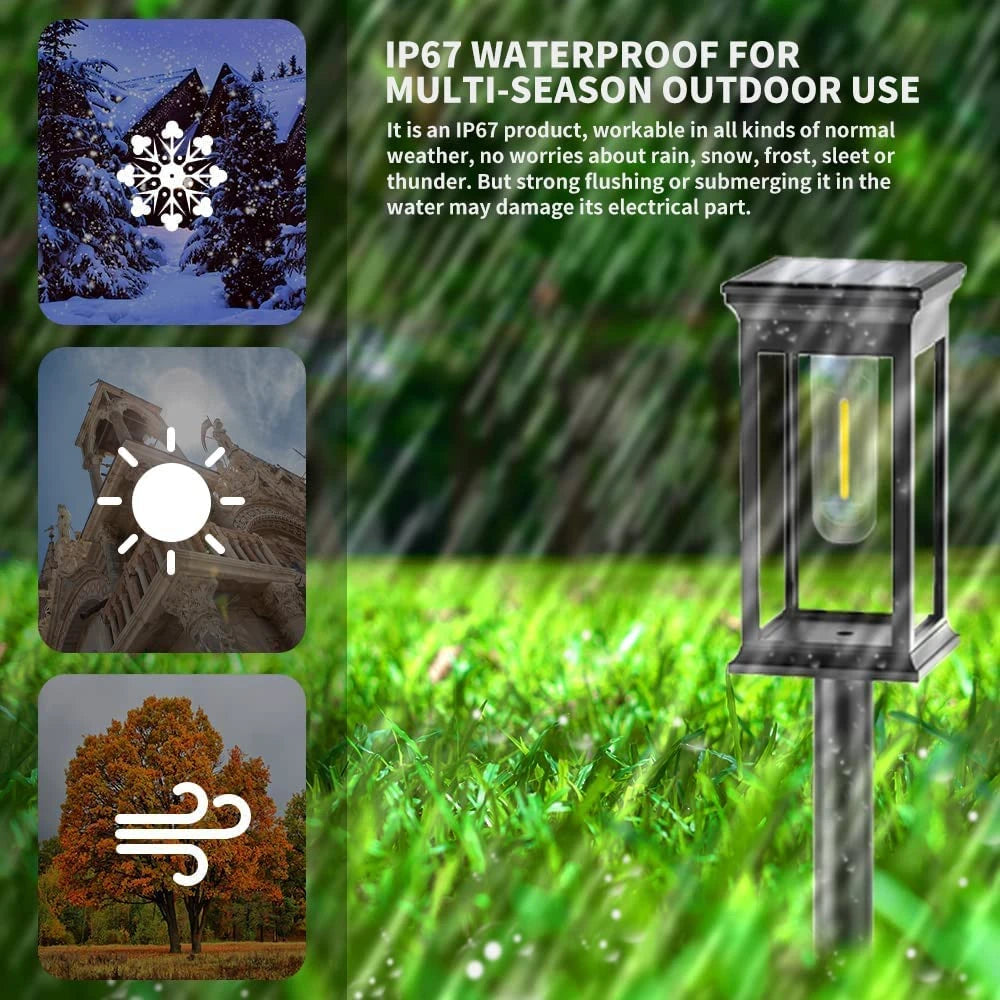 Solar Pathway Lights Outdoor Outdoor Waterproof IP65 Garden Lights for Walkway Yard Backyard Lawn Landscape Lighting Decorative