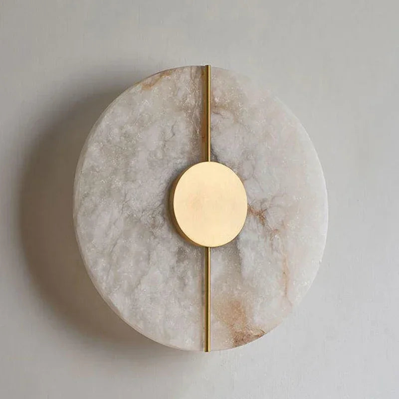 Nordic Modern Creative Marble Wall Lamp for Living Room Gold Copper Home Indoor Decoration LED Sconce Bedroom Bedside Round