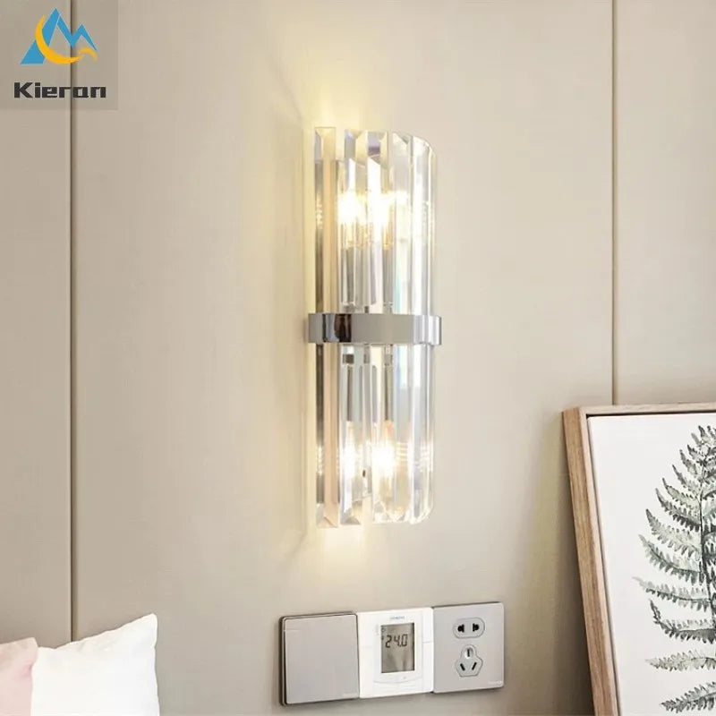 Modern Simple 40CMcrystal LED Wall Lights Living Room Bathroom Study Bedroom Wall Lamp Waterproof Antirust Alloy Room Decor Lamp