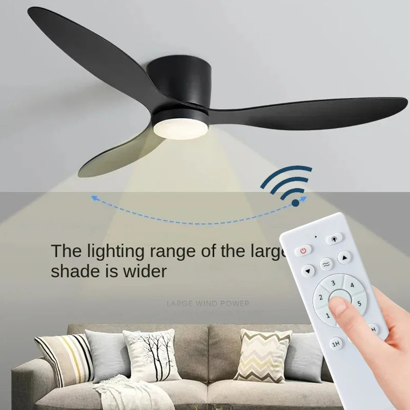 Ceiling Fan White Low Floor Ultra Thin 17cm DC Ceiling Fan With Remote Control Simple Ceiling Fans With Light