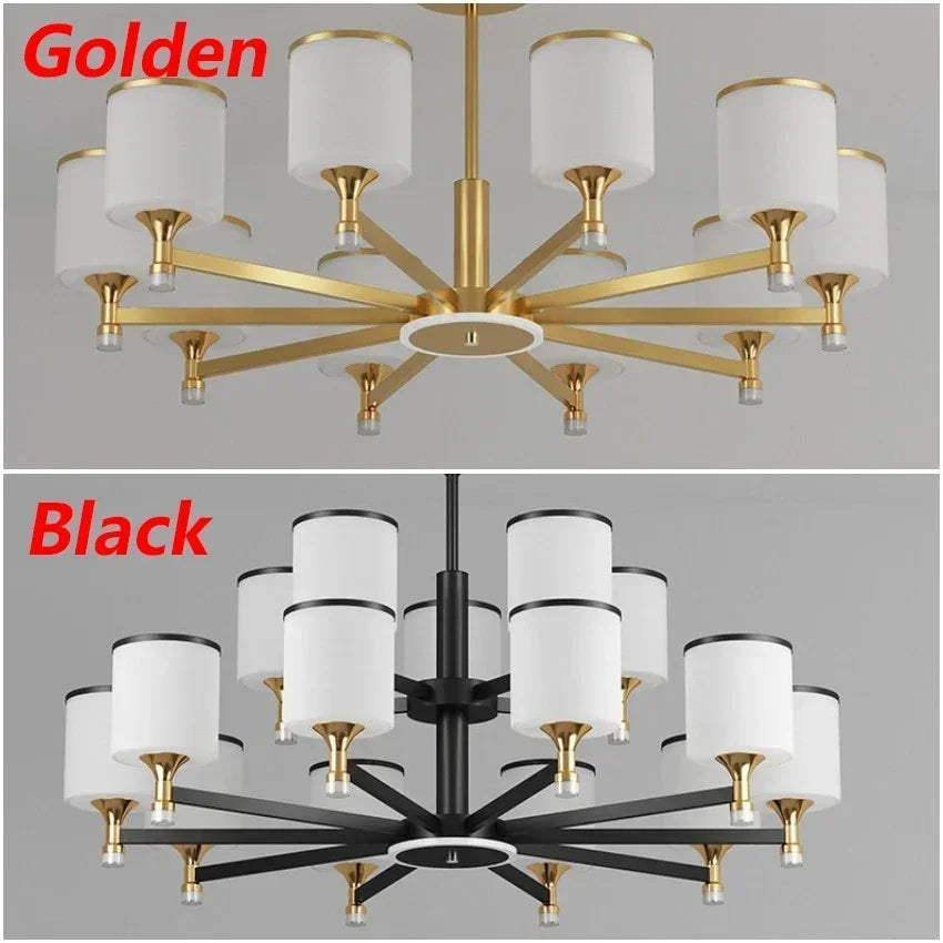 New Nordic Ceiling Chandeliers Glass Shade Golden Led Pendant Lamp Living Room Restaurant Hotel Lighting Home Decor Light