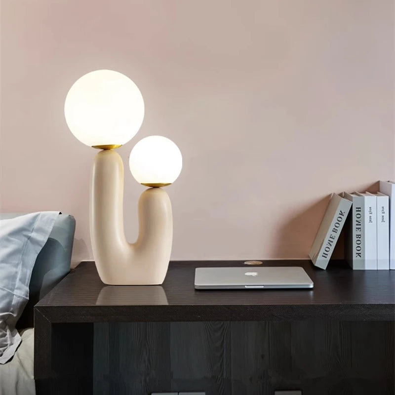 Nordic children's room bedroom bedside lamp creative art table lamp decoration model room living room double head table lamp