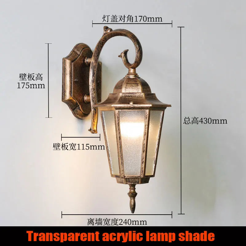 Retro Outdoor Waterproof Wall Lamp Living Room/Balcony Lamp Creative Stair Corridor Decorative Garden Lamp