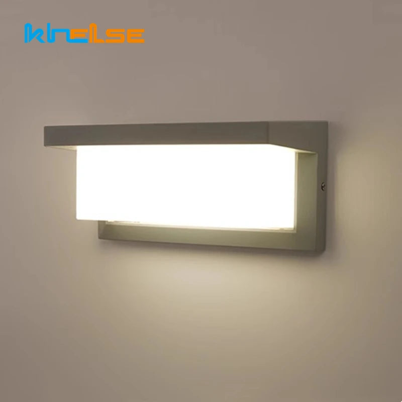 Grey 18W Outdoor Lighting Modern Wall Light LED Villa Garden Lawn Wall Exterior Waterproof Lighting Fixture Housing Lamps