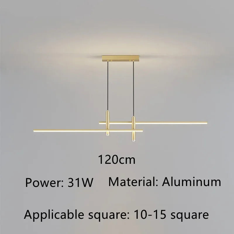 Modern Led Dining Table Chandelier Gold Black Minimalist for Kitchen Dining Room Pendant Lamp Home Decor Lighting Luster Fixture