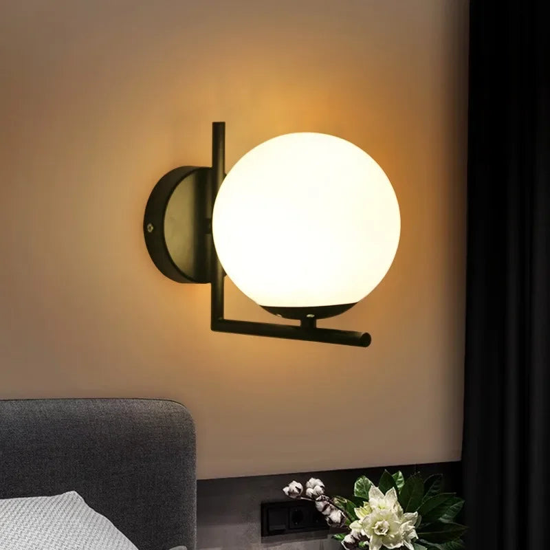 Minimalist Bedroom Bedside Lamp Living Room Indoor Background Wall Corridor Staircase Wall Lamp Round Ball Wall Lamp