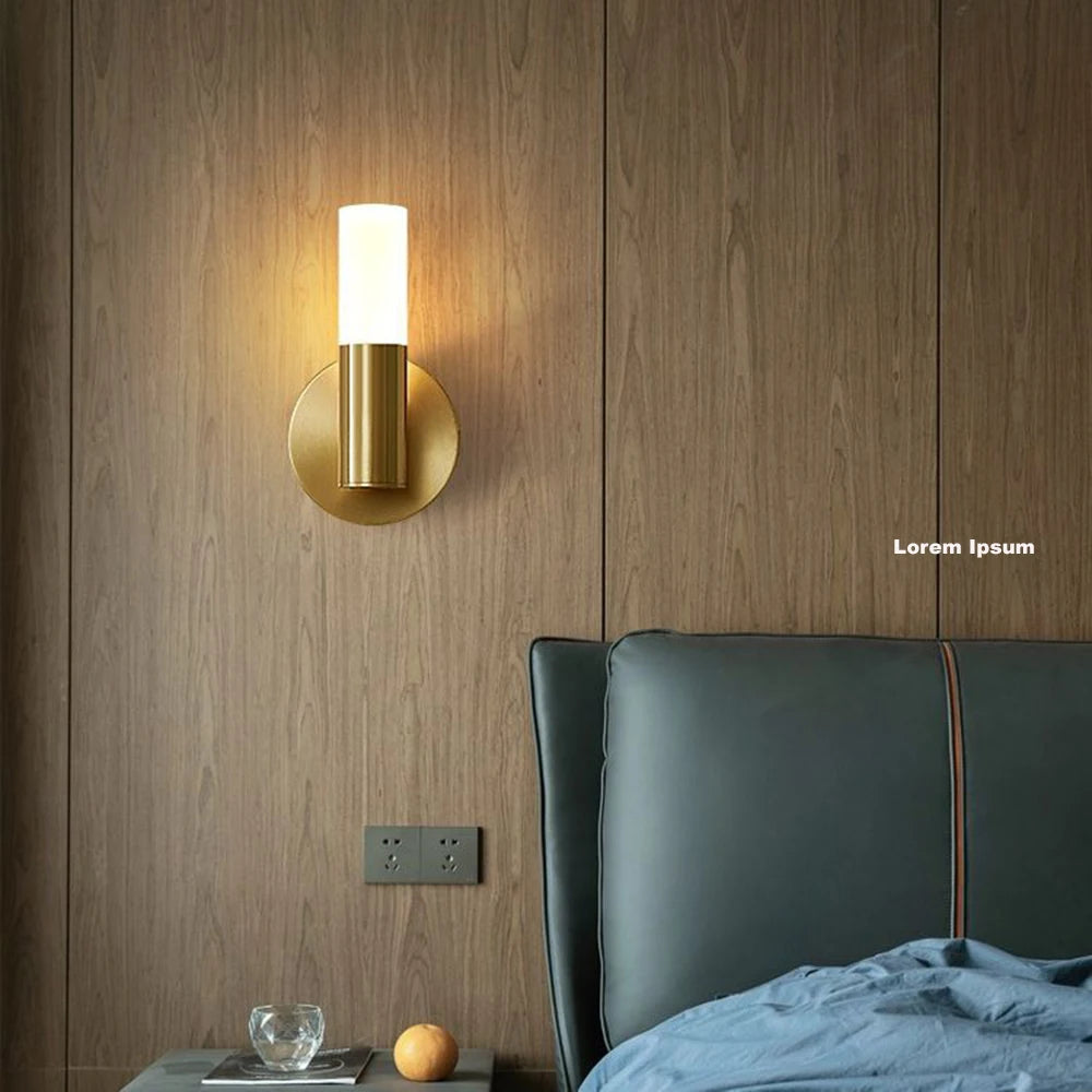 Wirring  Modern LED Wall Light Minimalist  Wall Lamp for Aisle Stair Bedroom Bedside Balcony Indoor Gold Two End Light Source