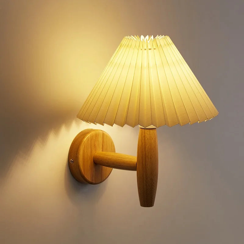 Japan Style Wooden Wall Light Paper Umbrella LED Wall Lamp Bedside Sconces Fixtures For Home Decorations Lampara 90V-260V