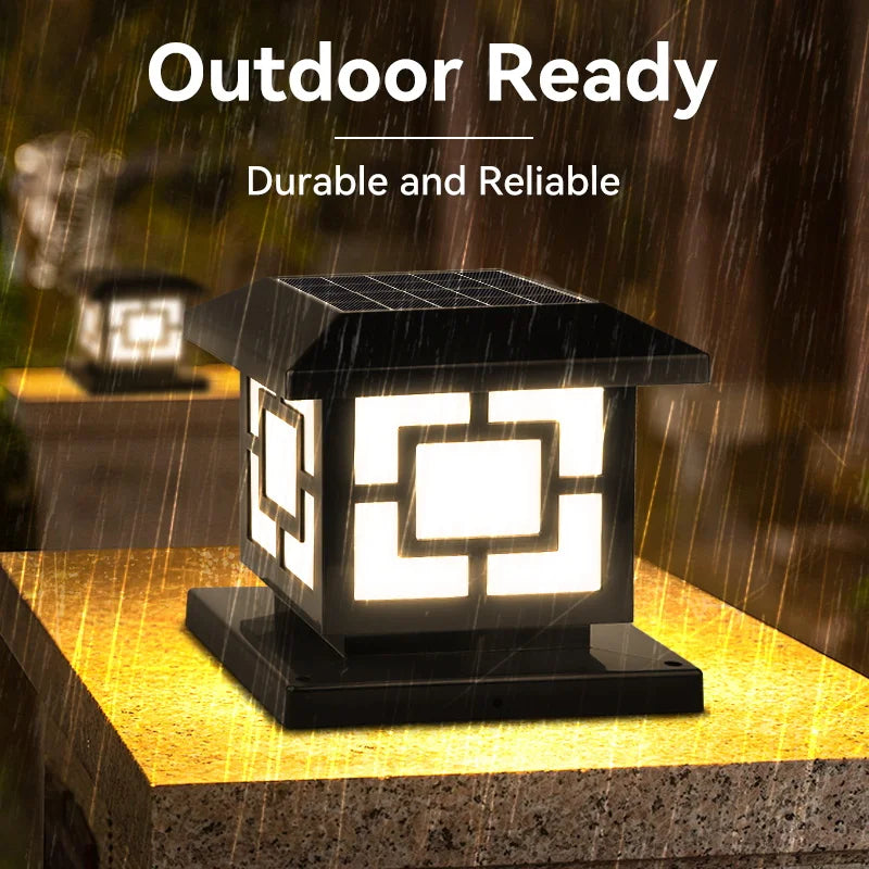 Waterproof Solar Outdoor Lights LED Classical Style Pillar Lamp Remote Control Night Light For Garden Landscape Led Solar Light