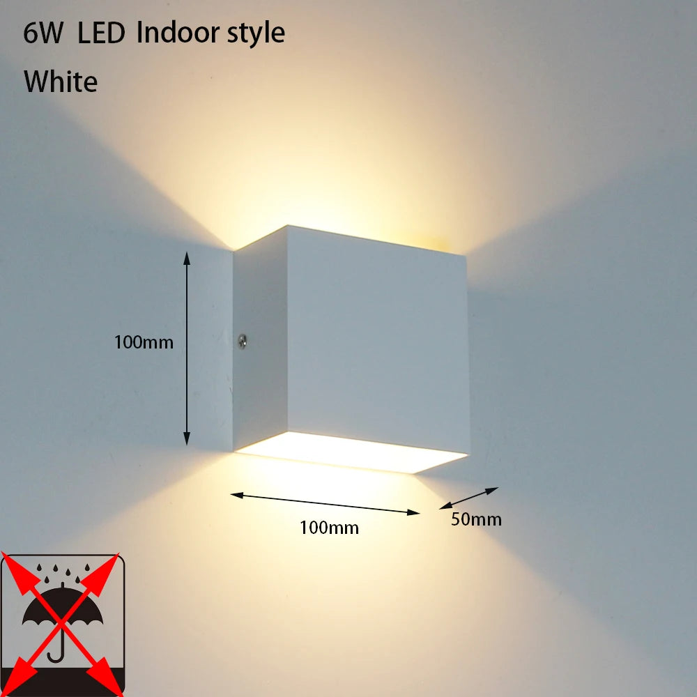 6W LED Outdoor Waterproof Wall Lamp Bedroom Living Room Indoor Wall Light Home Lighting Garden Aisle Corridor Decorate Sconce