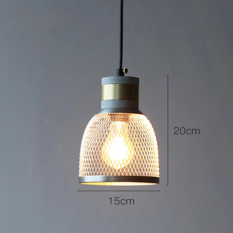 Loft Style Industrial Pendant Light Fixtures Cement Metal Lampshade Bedroom Bar Coffee Dinning Room Nordic Hanging Lamp LED