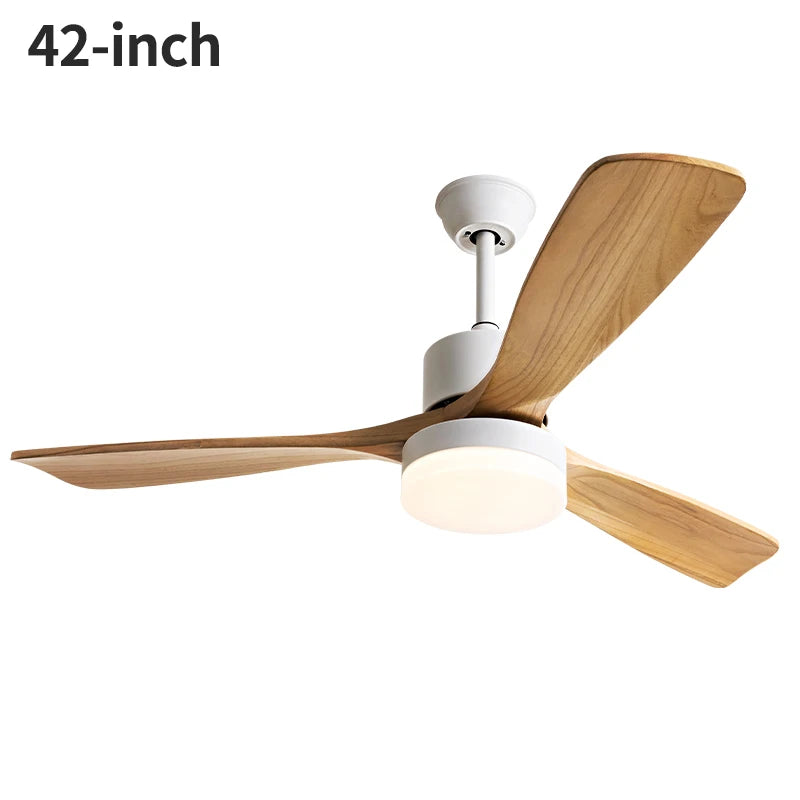 52 Inch Nordic Low floor Solid Wood Ceiling Fan Light Room Decor Fan Light Bedroom Dining Living Room Electric Fan Chandelier