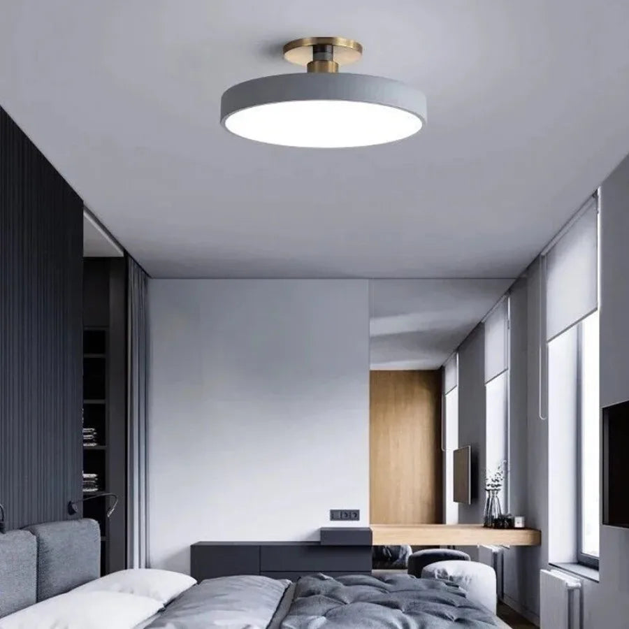 Modern Macaron LED Ceiling Light Simple Circular Dimmable Pendant Light Living Room Bedroom Study Nordic Decorative Lighting