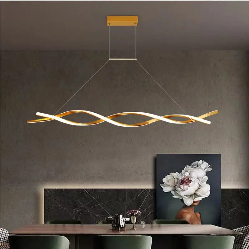 Minimalist LED Chandelier for Dining Room Modern Geometric Kitchen Pendant Light Simple Home Decor Hanging Light Fixture