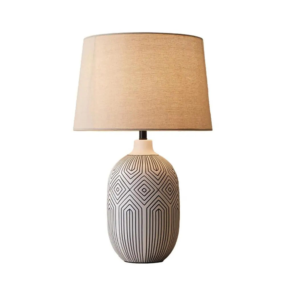 Table Lamp, Bedhead and Bedroom Decorative Light Fixture, Villa Retro Living Room Decoration Ceramic Table Lamp