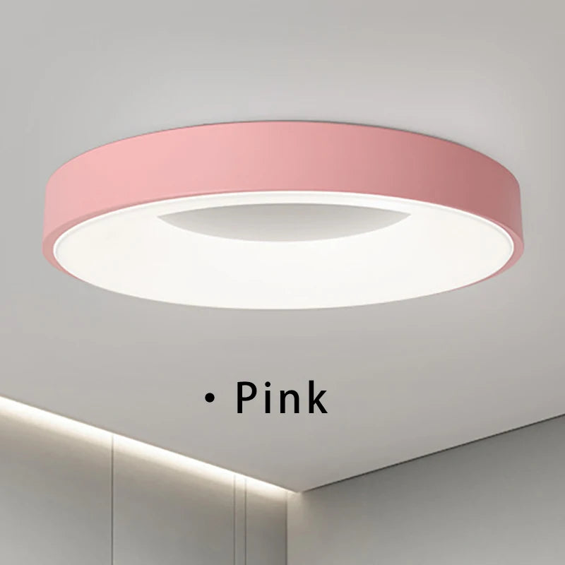 LED Ceiling Light Nordic Macaron Circular 110V-260V Dimmable Bedroom Corridor Study Balcony Children's Room Home Light