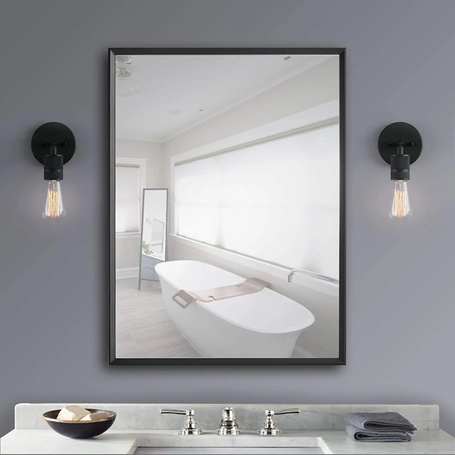 Industrial Wall Light 2 Pack Matte Black Wall Sconces for Bedroom Hallway BRoomathroom Living