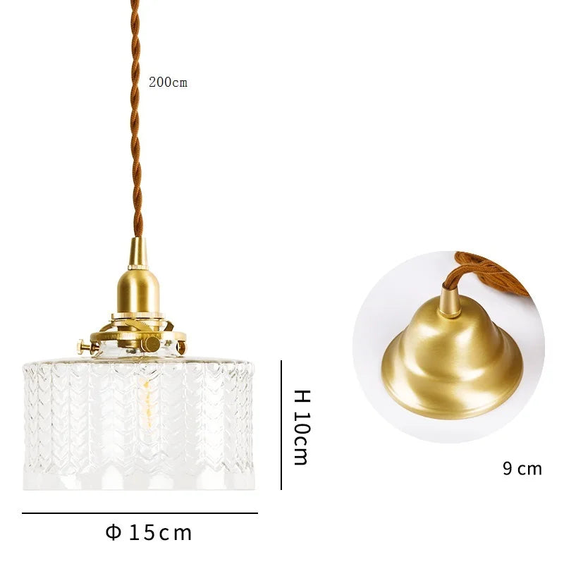 Clear Glass LED Pendant Light Fixtures Home Indoor Decor Bedroom Living Room Copper Nordic Modern Hanging Lamp Luminaria