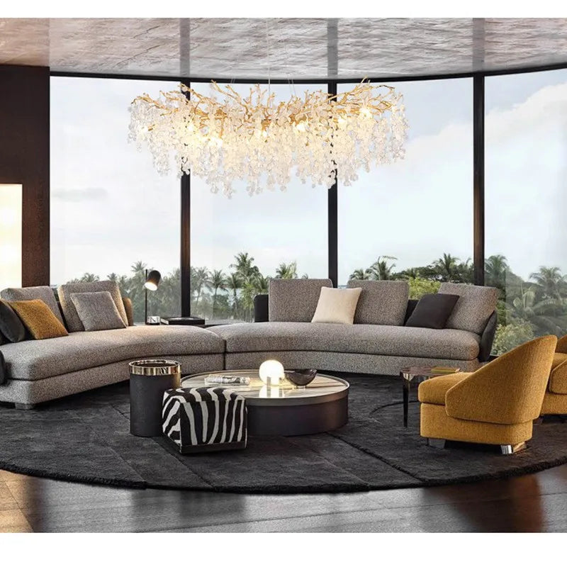 Light luxury crystal living room ceiling chandelier French restaurant modern atmosphere bedroom luxury shop money tree lamp