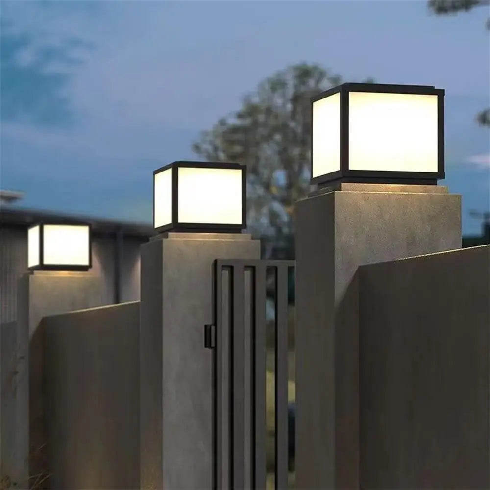 LED Solar Outdoor Light Timed Pillar Solar Lights Waterproof Thick Garden Pathway Parking Yard Outdoor Decor Lamp RC Solar Light