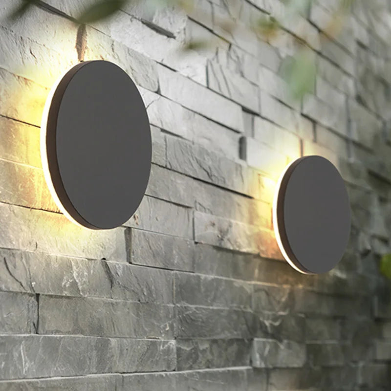 Modern IP65 Waterproof outdoor LED wall lamp Aluminum Round Squar Wall Light Garden porch Sconce Light 96V 220V Sconce Luminaire