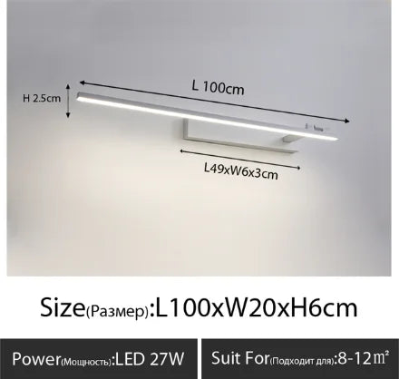 Modern LED Wall Light Bathroom Wall Mirror Cabinet Dresser Black White Light Fixtures AC90-260V Home Decoration Lamp