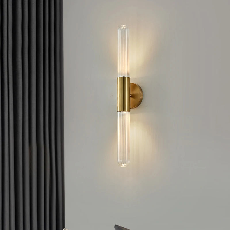 Modern Long LED Wall Lamp Foyer Bedroom Sconce Aisle Dining Room Lighting Clear White Glass Gold Black Copper Iron Dropshipping